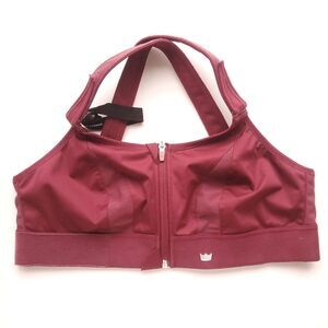 SHEFIT Ultimate Sports Bra 1LUXE Red XL Front Zipper 110002 Adjustable Straps